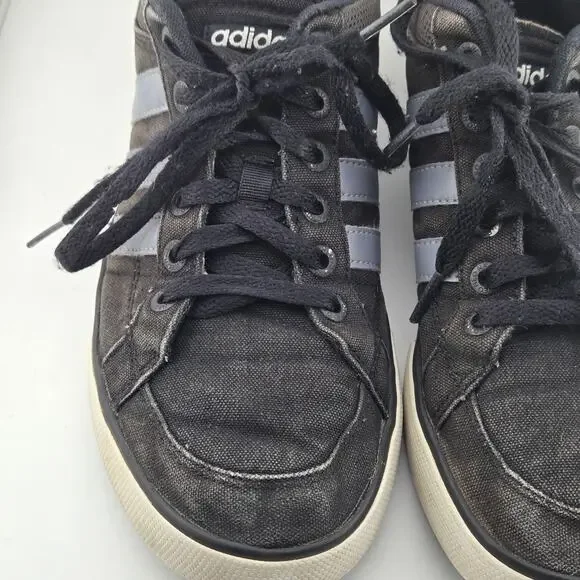 Adidas NEO Mens Size 10 Black Canvas Low Top Sneakers Skate Shoes F38133 11/13 - Picture 11 of 14